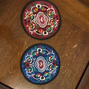 Set of two Asian coasters
